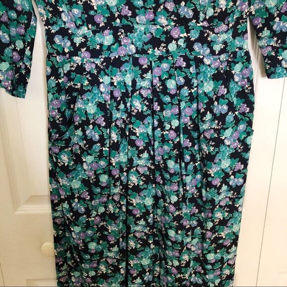 Karin Stevens Vintage Floral Print Dress 10 - Picture 3 of 8